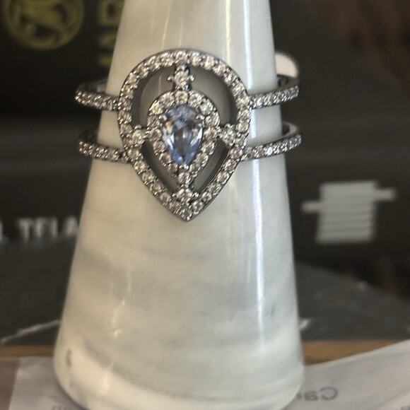 Bomb Party Ring Size 11 RG34332 Your Style Is Calling Aqua Blue Spinel Hematite - Picture 1 of 5